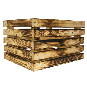 Skrzynka Drewniana Opalana Premium Dekoracyjna 50x40x30 Cm4iQ Group 4iQ