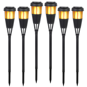 Pochodnia Solarna 10x57,5cm Lampa Solarna Z Płomieniem - 6 Sztuk4iQ Group 4iQ