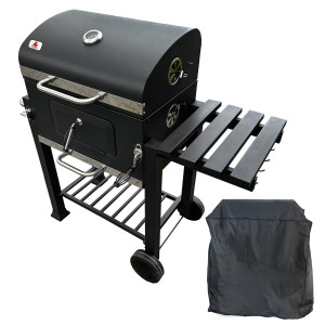 Grill Węglowy 113,5x50x107 Cm Z żeliwnym Rusztem + Pokrycie4iQ Group 4iQ