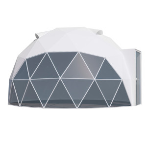 Namiot Sferyczny Całoroczny Kopuła ø 5m 20mkw Szklane Drzwi Glamping4iQ Group 4iQ