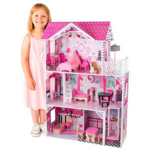 Drewniany Domek Dla Lalek Lola Z Windą I Akcesoriami4iQ Group 4iQ