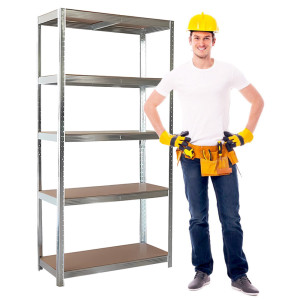Regał Metalowy Magazynowy 180x90x40 Cm Ocynkowany 875 Kg 2w1 Garażowy Do Piwnicy 175 Kg Na Półkę4iQ Group 4iQ