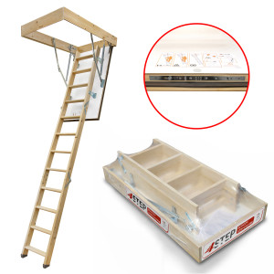 Drewniane Schody Strychowe Greenline 120x90 35mm4STEP 4STEP