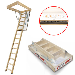 Drewniane Schody Strychowe Greenline 120x90 H-310 35mm4STEP 4STEP