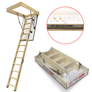 Drewniane Schody Strychowe Greenline 120x70 35mm4STEP 4STEP