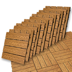 Podest Tarasowy Panel Wpc 30x30x2 Cm Teak Zestaw 12szt. 1mkw4iQ Group 4iQ