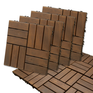 Podest Tarasowy Akacjowy 30x30cm Płytki Mozaika Ciemny Brąz Zestaw 4szt. 0,36mkw4iQ Group 4iQ