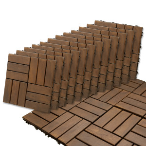 Podest Tarasowy Akacjowy 30x30cm Płytki Mozaika Ciemny Brąz Zestaw 12szt. 1mkw4iQ Group 4iQ