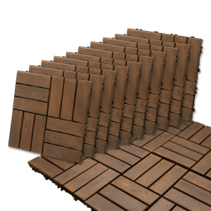 Podest Tarasowy Akacjowy 30x30cm Płytki Mozaika Ciemny Brąz Zestaw 10szt. 0,9mkw4iQ Group 4iQ