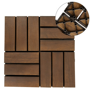 Podest Tarasowy Akacjowy 30x30cm Płytki Mozaika Ciemny Brąz4iQ Group 4iQ