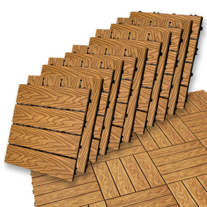 Podest Tarasowy Panel Wpc 30x30x2 Cm Teak Zestaw 11szt. 0,99mkw4iQ Group 4iQ