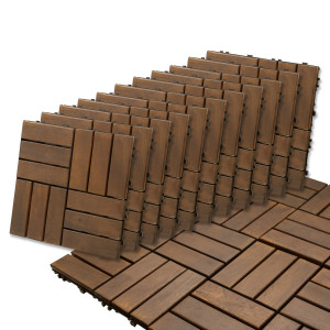 Podest Tarasowy Akacjowy 30x30cm Płytki Mozaika Ciemny Brąz Zestaw 11szt. 0,99mkw4iQ Group 4iQ