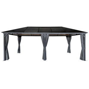 Pawilon Ogrodowy Z Zasłonami 3x6 Altana Pergola Z Poliwęglanowym Dachem 18mkw4iQ Group 4iQ