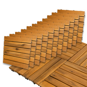 Podest Tarasowy Akacjowy 30x30cm Płytki Mozaika 6 Paneli Zestaw 11szt. 0,99mkw4iQ Group 4iQ
