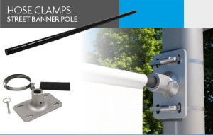 Sistema de Suporte de Banner Montado na Parede Hose Clamps