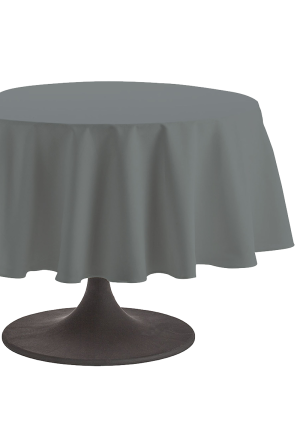 Coucke Nappe ronde en coton Cambrai Anthracite 235 cm