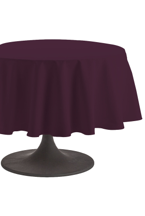 Coucke Nappe ronde en coton Cambrai Aubergine 180 cm
