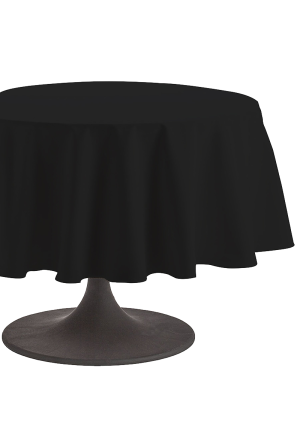 Coucke Nappe ronde en coton Cambrai Caviar 235 cm