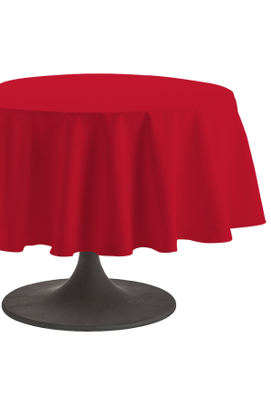 Coucke Nappe ronde en coton Cambrai Cerise 180 cm