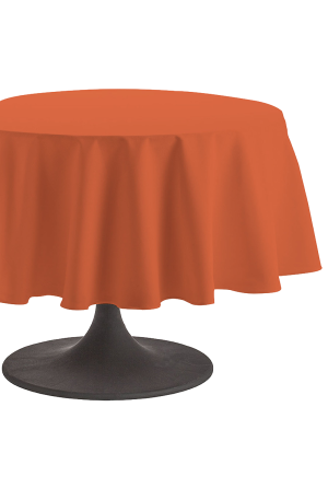 Coucke Nappe ronde en coton Cambrai Mandarine 235 cm