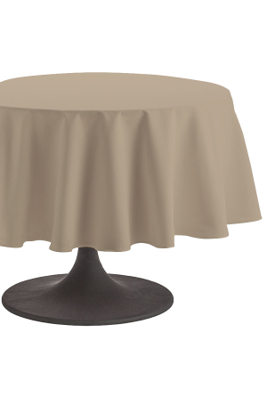 Coucke Nappe ronde en coton Cambrai Sable 180 cm