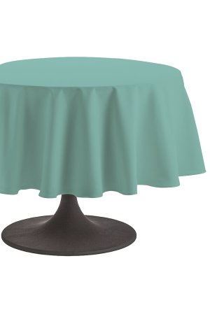 Coucke Nappe ronde en coton Cambrai Turquoise 180 cm