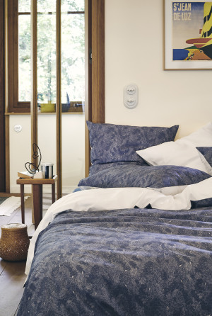 A demain Housse de couette en percale de coton, Embruns Bleu basque 140x200 cm