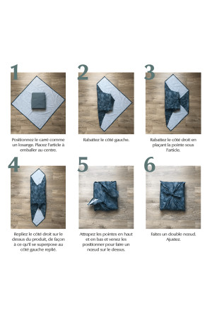 A demain Furoshiki en percale de coton Cîmes 80x80 cm