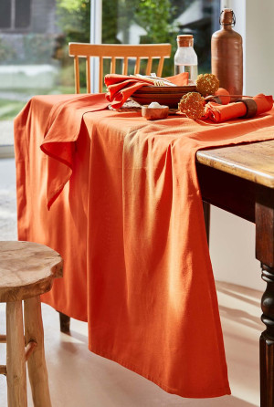 Coucke Nappe rectangulaire Cambrai Orange Brûlé 150x190 cm