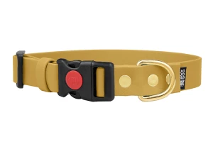Wodoodporna Obroża dla psa Biothane® z klamrą Safety Click Mustard L 44-52 cm 25 mm