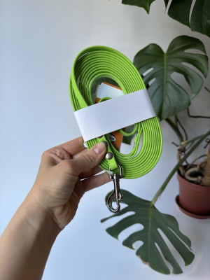 Linka dla psa treningowa Apple Green | 4 m | 9 mm | mały karabinek sprężynowy chromowany