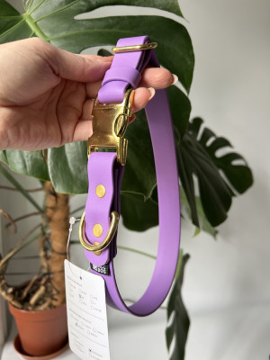 Obroża dla psa metalowa klamra Lilac L | 25 mm | 44-54 cm | mosiądzowana