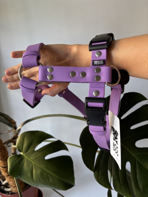 Szelki dla psa Biothane® Lilac roz. M szer. 25 mm, okucia stal nierdzewna