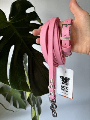 Wodoodporna Zestaw Dream Pink | Obroża dla małego psa XS 20-28 cm 16 mm + smycz przepinana 240/13 chromowane