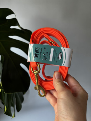 Wodoodporna Smycz dla psa miejska Neon Orange | 200 cm | 16 mm | karabinek średni mosiężny