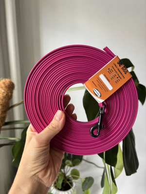 Linka dla psa treningowa Magenta 8 m | 13 mm | Karabinek sprężynowy mały czarny | bez rączki
