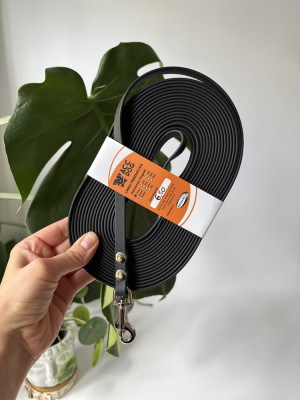 Linka dla psa treningowa Black 6,5 m | 9 mm | Karabinek mały sprężynowy chromowany