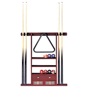 Cue Rack 6 Cues Mahogany+scorer
