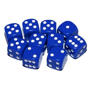 Ζάρια 10mm (10 Τεμάχια) Μπ?ε
