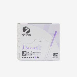 Igły do akupunktury SEIRIN J-TYPE z plastikowym uchwytem i prowadnicą 100 szt. - 0,25x30mm