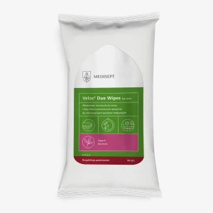 Velox Duo Wipes Medisept - chusteczki do dezynfekcji powierzchni i sprzętu medycznego flow pack 50 szt.