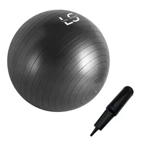 Piłka gimnastyczna do ćwiczeń z pompką Line Sport - 85 cm - czarny