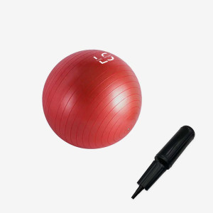 Piłka gimnastyczna do ćwiczeń z pompką Line Sport - 55 cm - czerwony