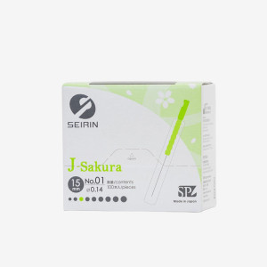 Igły do akupunktury SEIRIN J-TYPE z plastikowym uchwytem i prowadnicą 100 szt. - 0,14x15mm