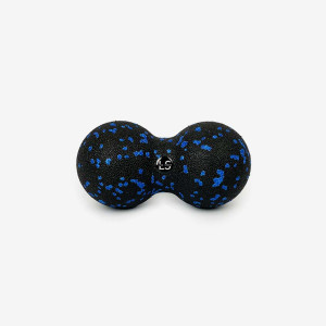 Podwójna piłka do masażu i rolowania Line Sport Duoball 8 cm - czarno-niebieski