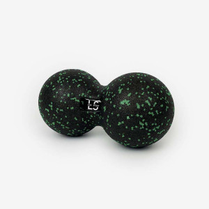 Podwójna piłka do masażu i rolowania Line Sport Duoball 12 cm - czarno-zielony