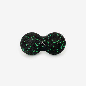 Podwójna piłka do masażu i rolowania Line Sport Duoball 8 cm - czarno-zielony