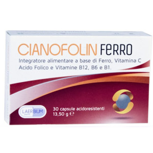 laerbium_pharma Cianofolin Ferro Integratore con Vitamine Gruppo B 30 capsule