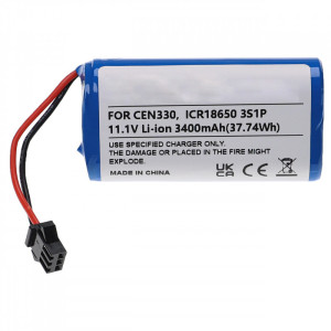 Akku für Saugroboter Ecovacs CEN330, CR330, CR333, wie ICR18650 3S1P, Li-Ionen, 11,1 V, 3,4 Ah