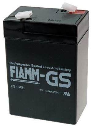 Blei-Akku Fiamm FG10451, 4,8 mm Faston Anschluss, 6 Volt, 4,5 Ah